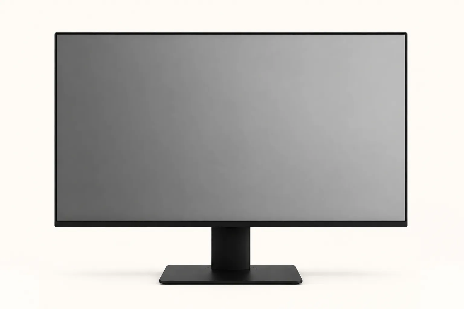 Slim-bezel 24-inch monitor on a simple stand, screen facing on.